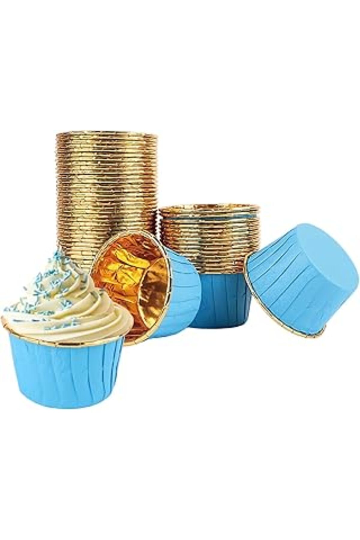 ASİTAN Dolphin 25Li Muffin Kalıbı - Cupcake Kalıpları, Su Geçirmez Ve Yağ Geçirmez Pişirme Kağıtları, Ev V