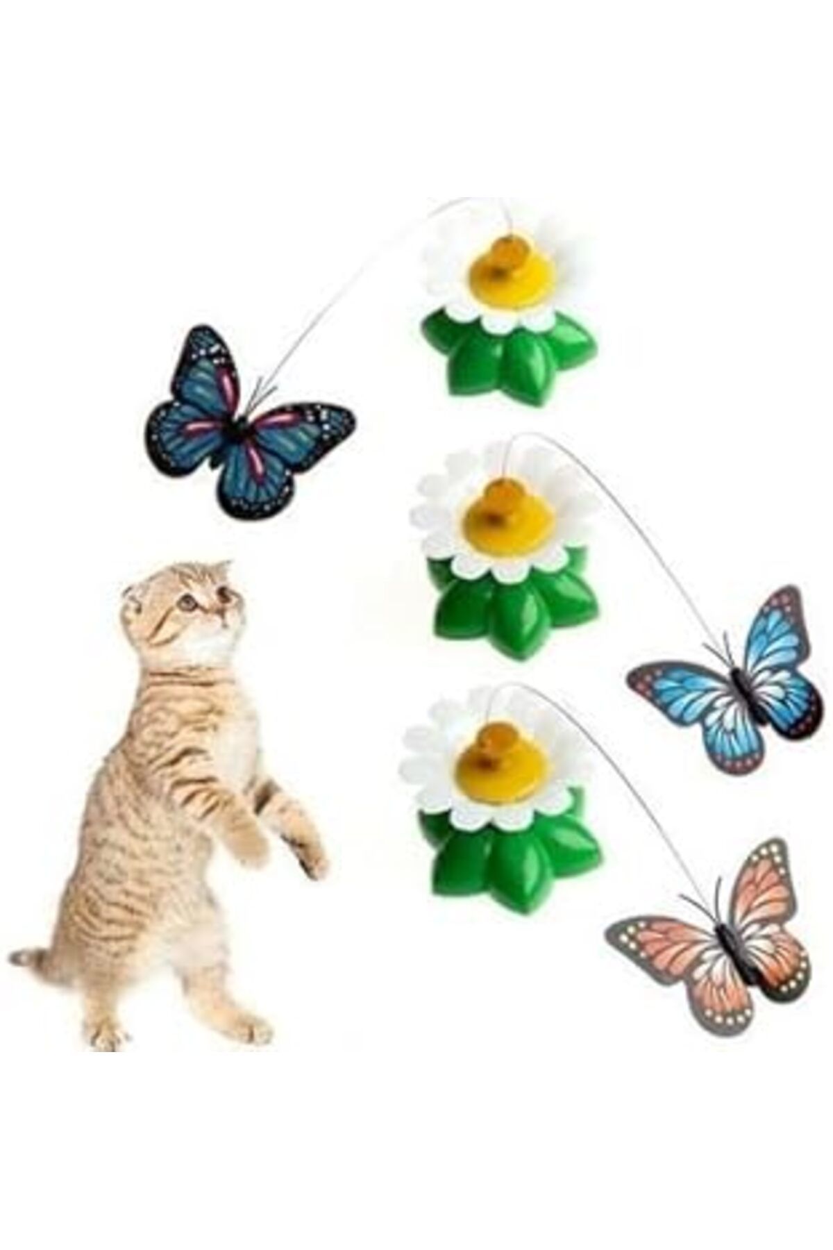 ASİTAN Glipet Hareketli Dönen Kelebek - Kedi Oyuncağı (Pille Çalışır)