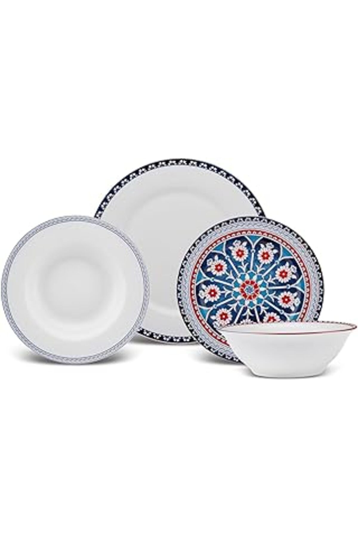 Mu Art Ahşap Karaca Ancient 24 Parça 6 Kişilik Porselen Yemek Takimi
