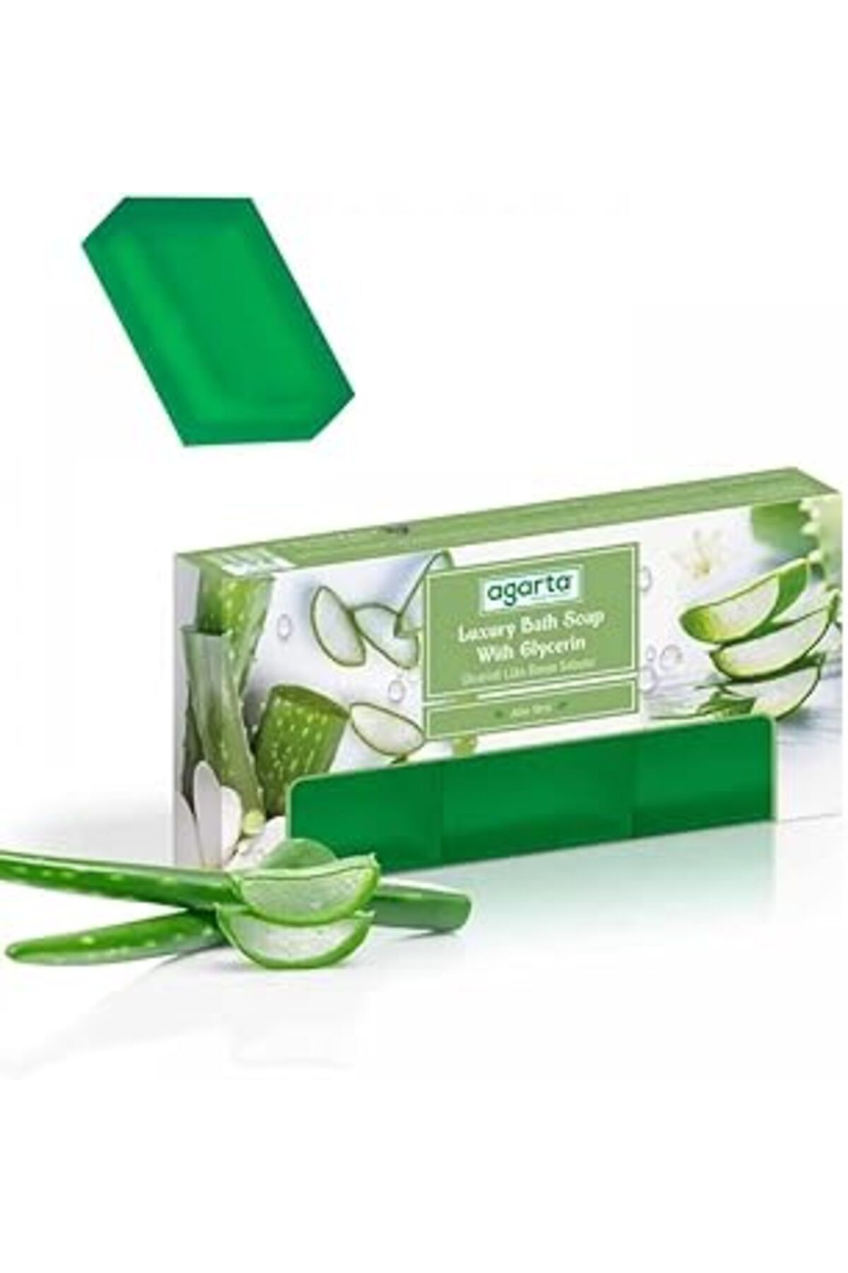 Mu Art Ahşap Agarta El Yapımı Doğal Banyo Sabunu Aloe Vera 3 * 150 G