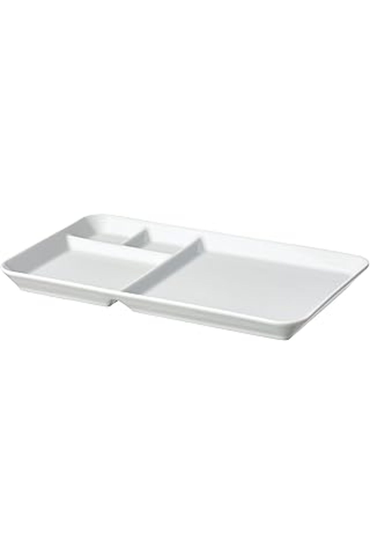 Mu Art Ahşap 2 Adet Bölmeli Kahvaltı Tabak Meridyendukkan Beyaz Renk 31X19 Cm Feldispat Porselen Sunum-Servis Ta