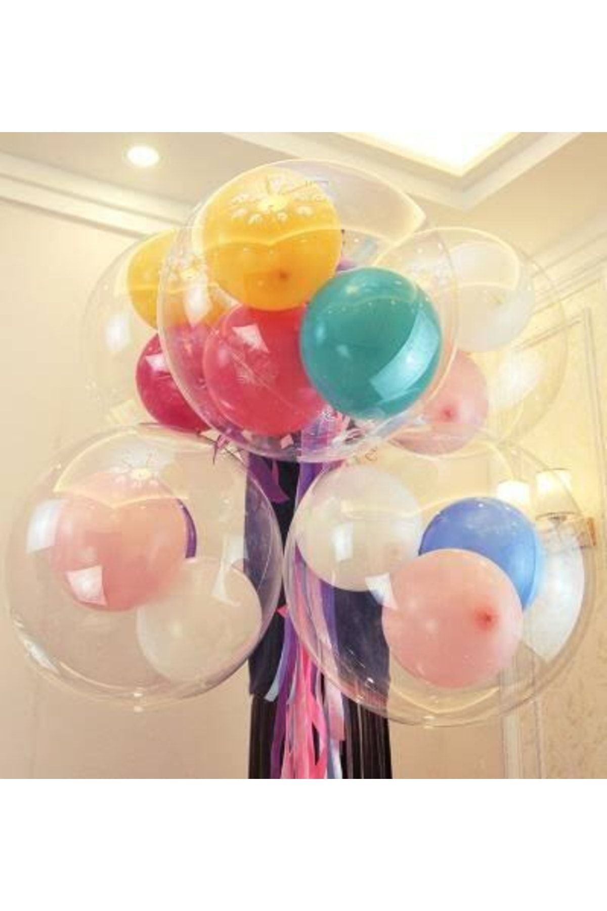 Baloncum Çok Amaçlı Şeffaf Bobo Balon-20 Inç Kalitelli Içerisine Balon-çiçek-oyuncak Konulabilen