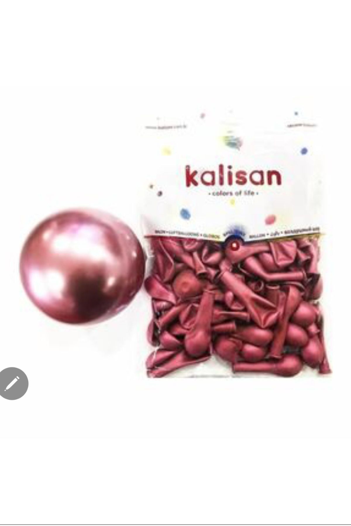Baloncum 5 Inç Minik Krom Pembe Balon 12,5 Cm Çap 10 Adet