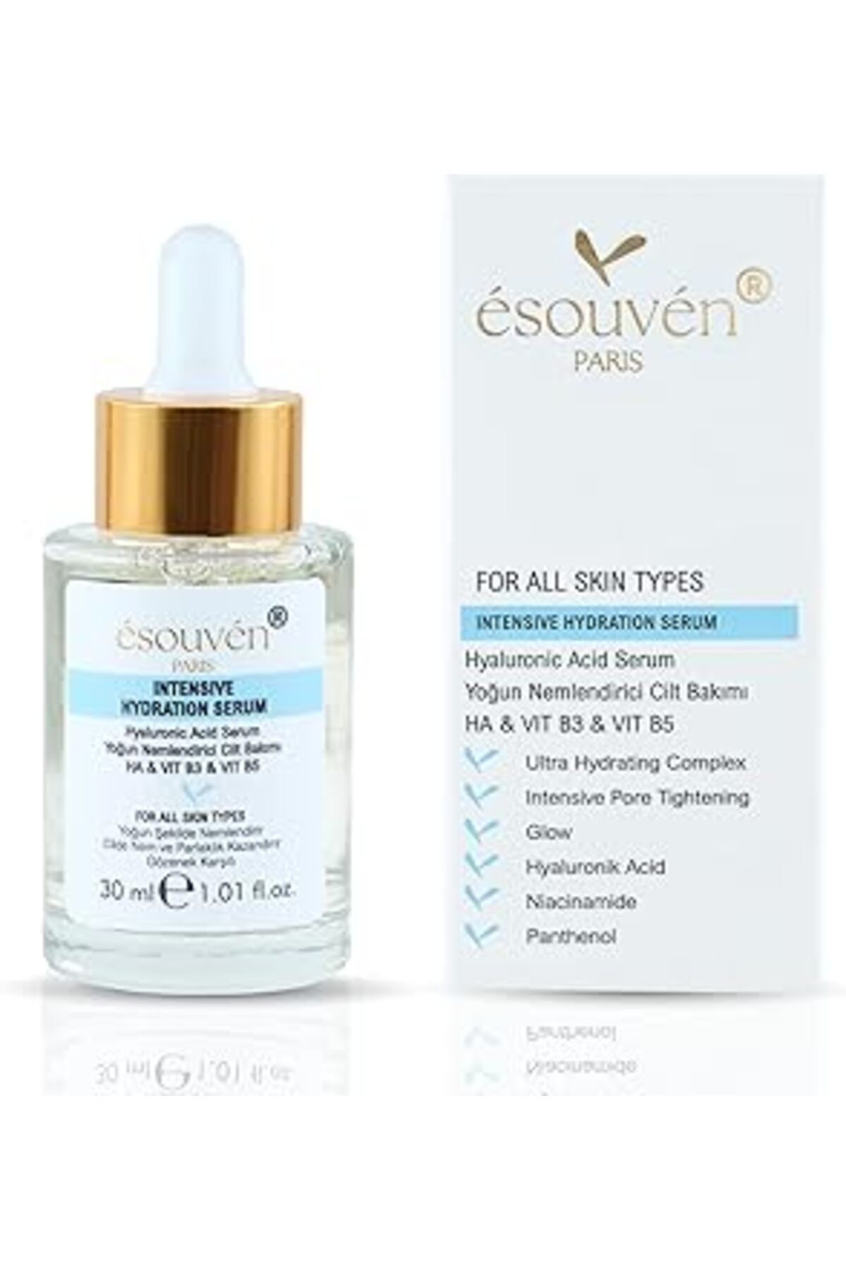 ASİTAN Cilt Bakım Serumu Intensive Hyaluronic Acid Pro Vitamin B5 Vit B3 Niacinamide 5% Karma Ciltler Için