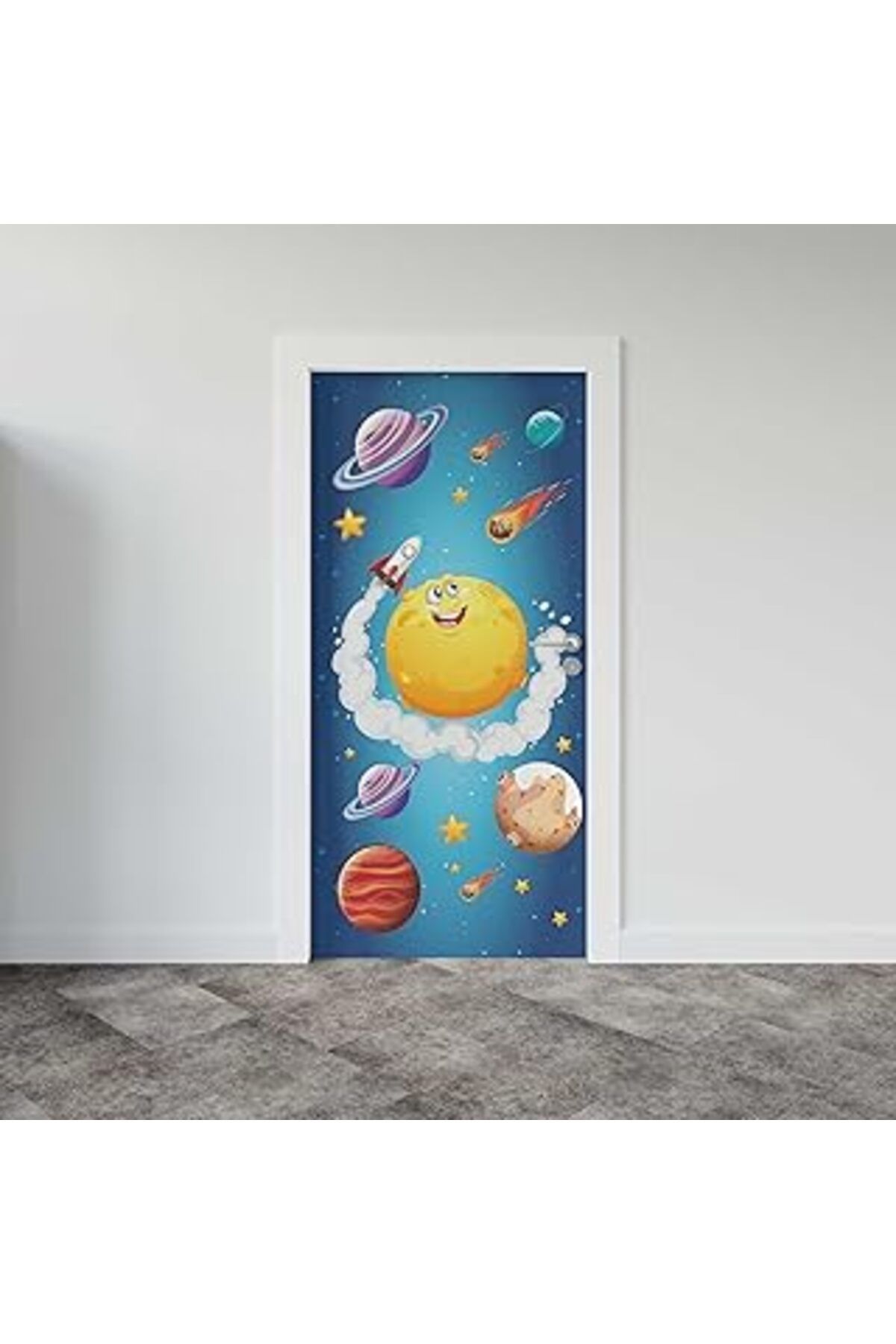 Mu Art Ahşap Kapı Giydirme Kapı Sticker Folyosu Uzay