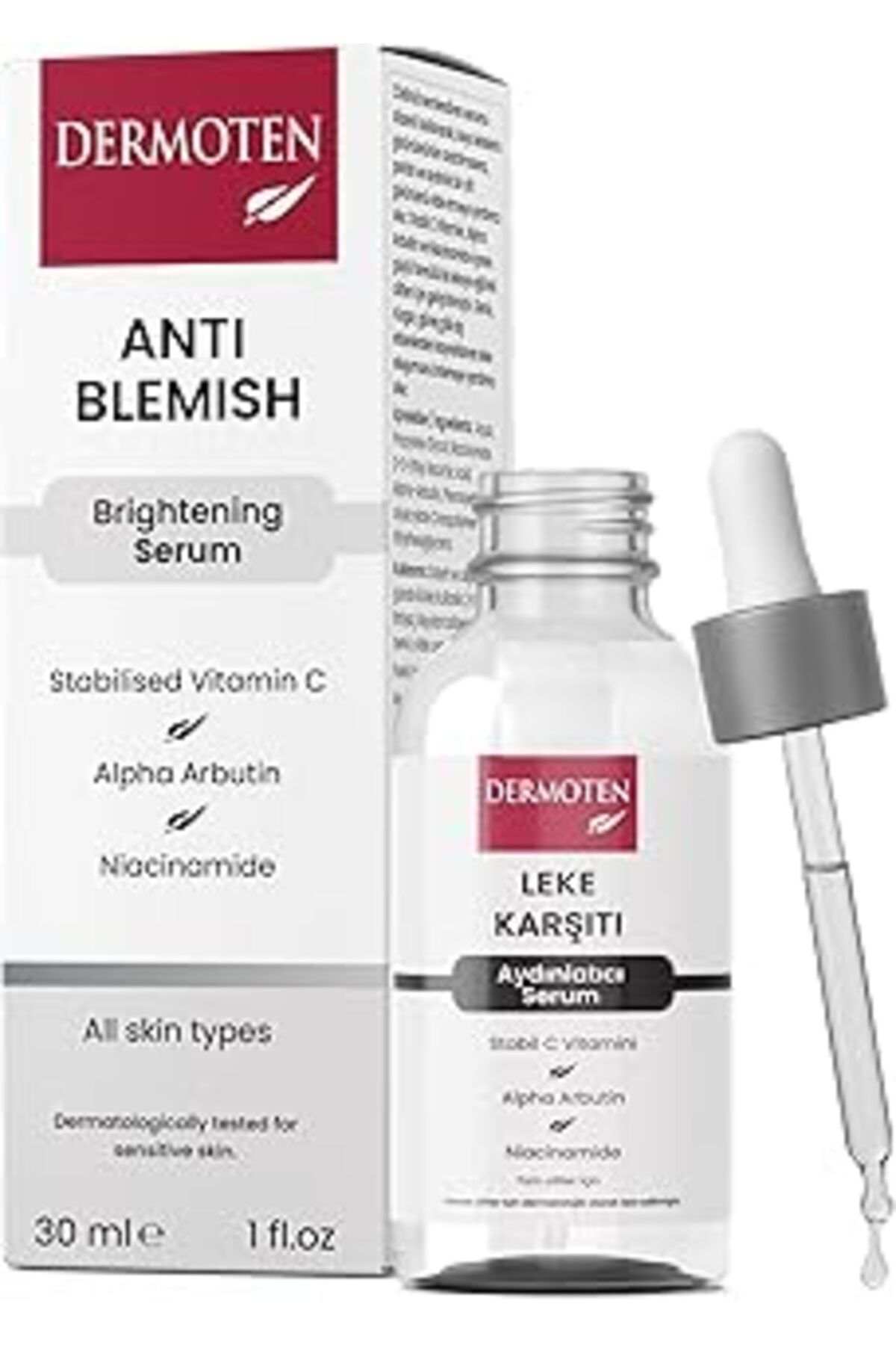 ASİTAN Dermoten Leke Karşıtı, Aydınlatıcı C Vitaminli Cilt Bakım Serumu 30 Ml