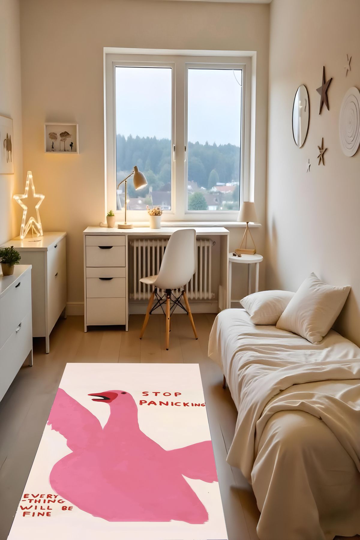 Liriya Dijital Baskı Modern Kaymaz Taban Leke Tutmaz Makinada Yıkanabilir Salon Halısı ve Genç Odası Halısı