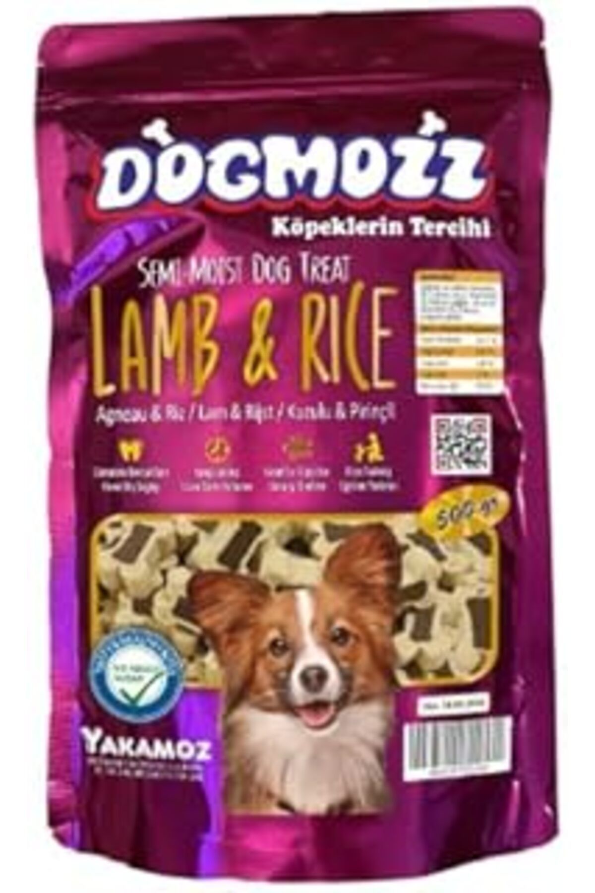 NETWORK ART Dogmozz Semi Moist Yarı Yumuşak Köpek Ödül Maması Kuzu Pirinç 500 Gr