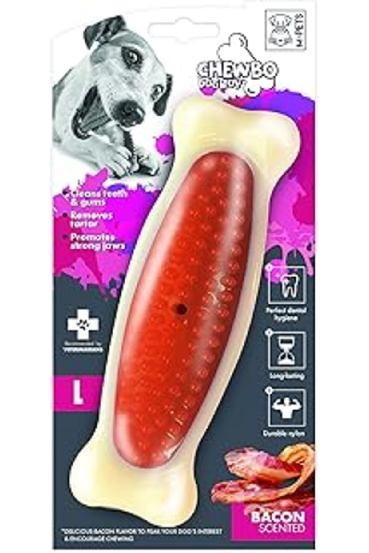 ASİTAN M-Pets Chewbo Bone Dental Et Aromalı Köpek Oyuncağı L