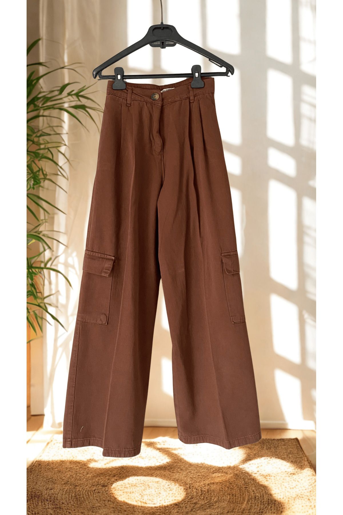 My Fashion KARGO CEPLİ GABARDİN PANTOLON-KAHVERENGİ