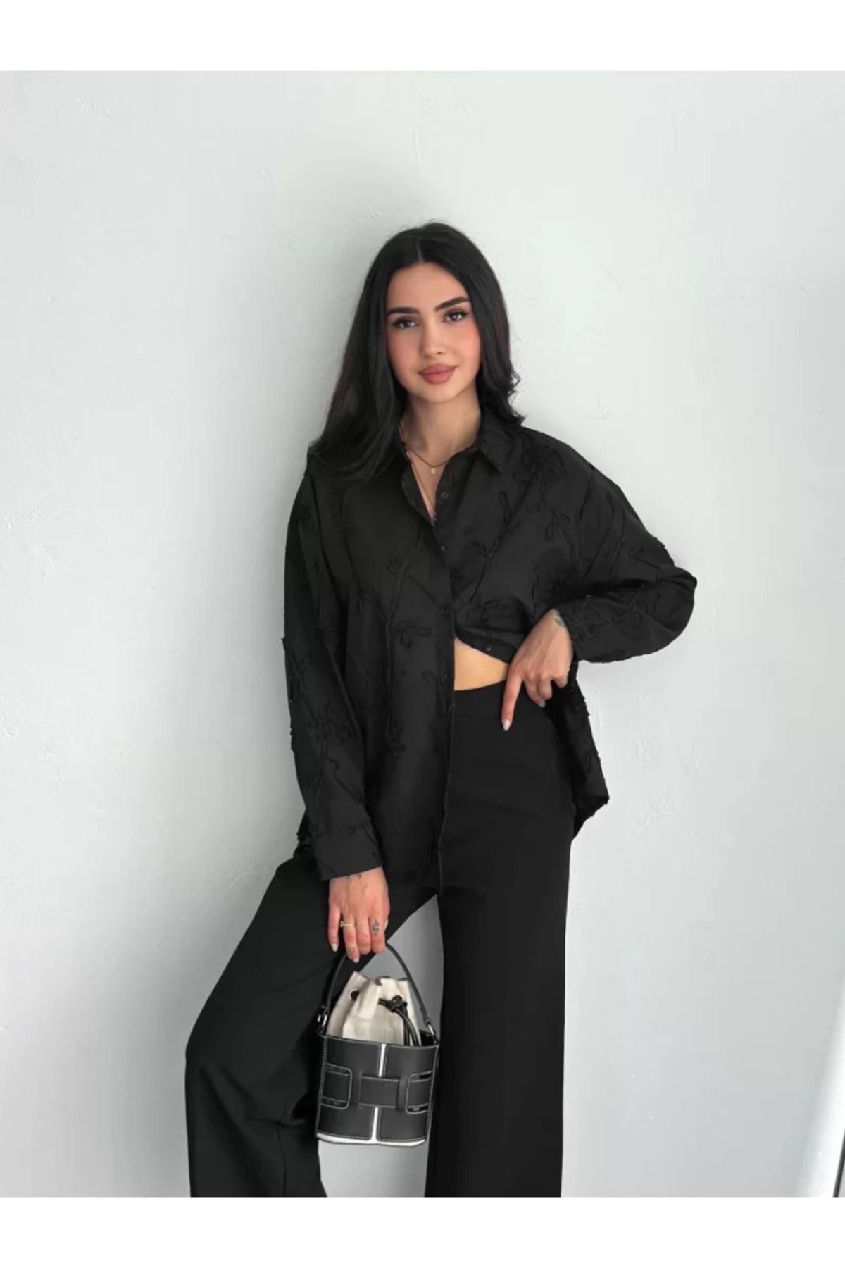 ruum fashions Nakışlı Uzun Kollu Gömlek