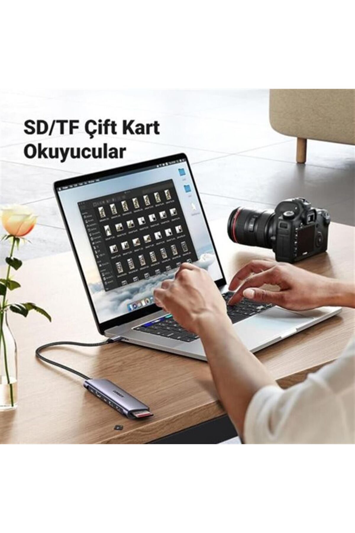 Ugreen-| محول USB-C إلى HDMI+2*USB 3.0 A+ USB-C+SD/TF+PD |رمادي 5