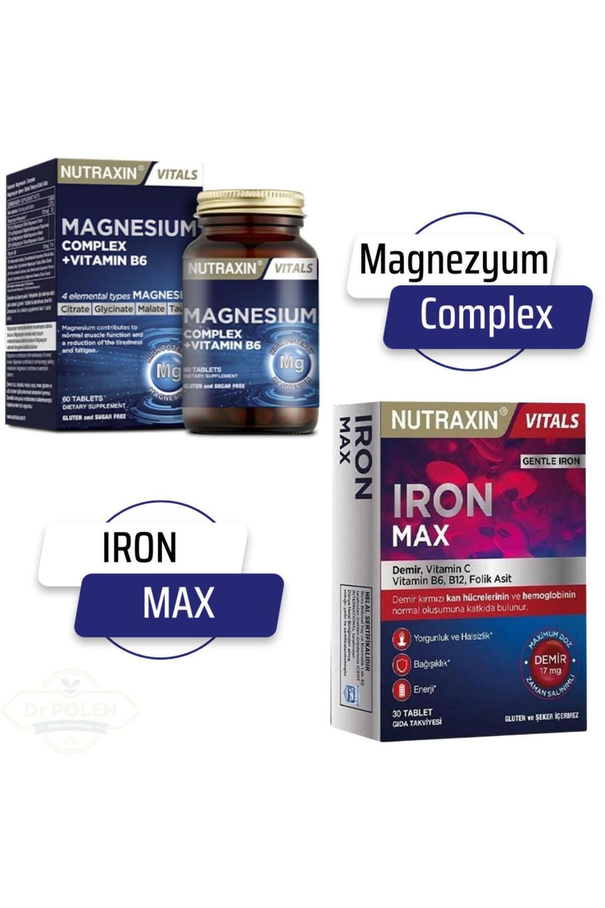 Nutraxin Magnezyum Complex 60 Tablet 125 Mg & Iron Max 17 Mg