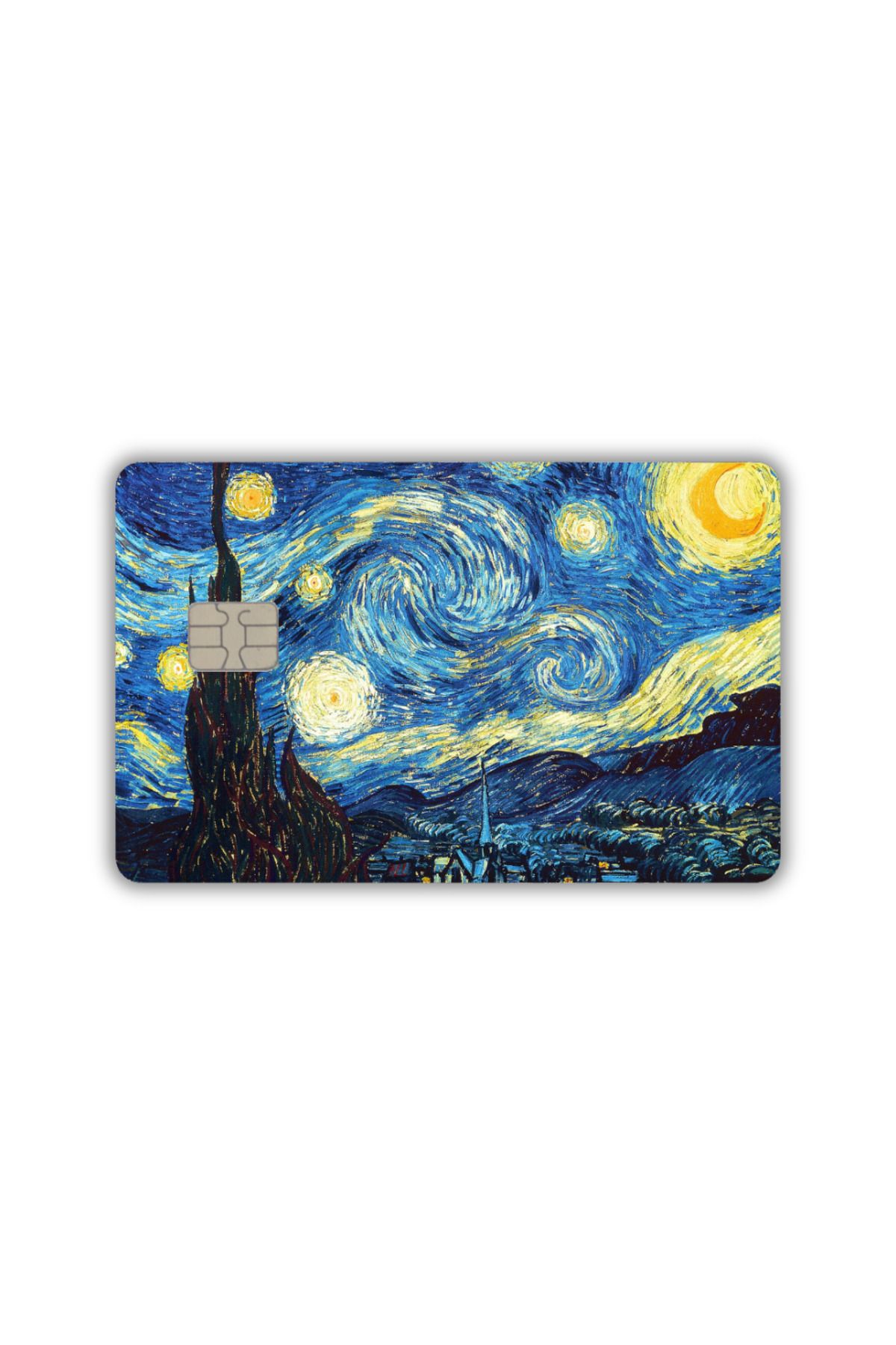 yoyadizayn Vincent Van Gogh Yıldızlı Gece Öğrenci Kartı, Metro Kartı, Akbil Kredi Kartı Kaplama KÜÇÜK ÇİP