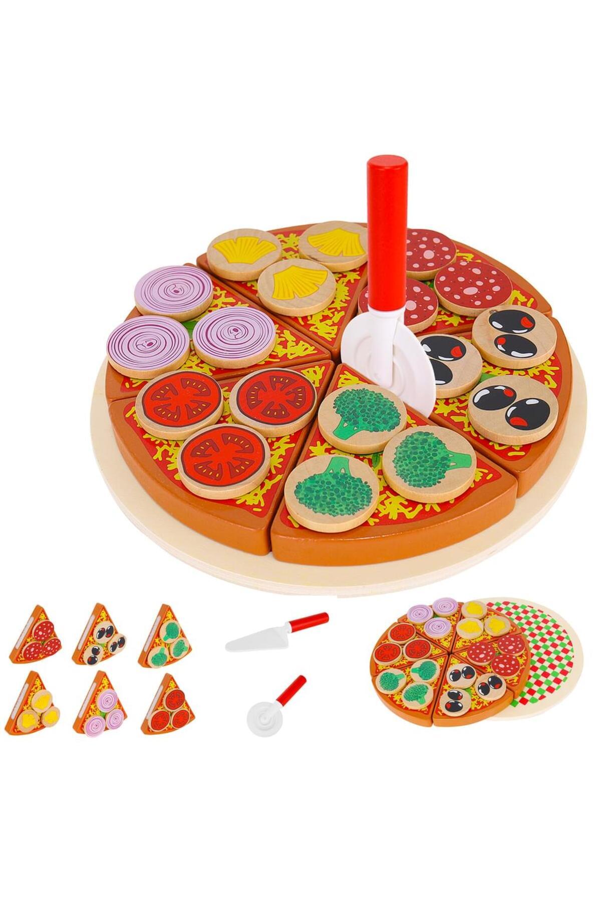 İSP-Wooden PIZZA set, "LikeSmart Pizza", without sharp edges, the set includes 27 elements 3