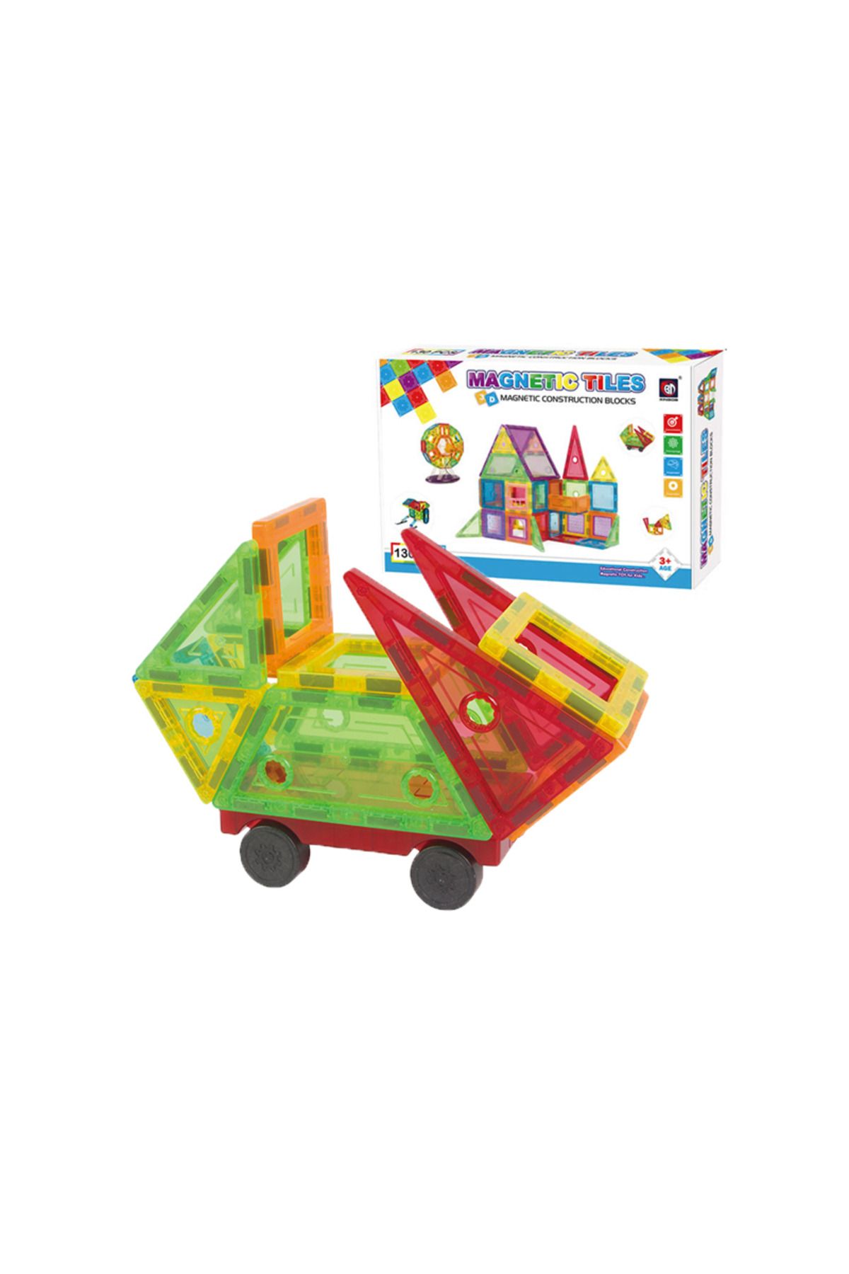 İSP-Set de Constructie Magnetic cu 130 Piese, Educativ si Creativ, "LikeSmart MAG 130", Numeroase Posibi 5