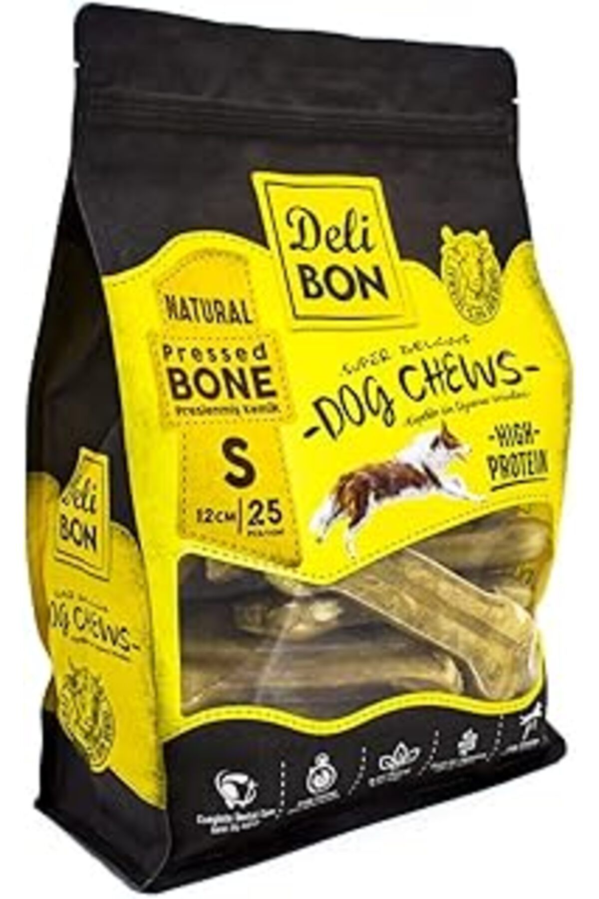 ASİTAN Doggie Deri Pres Kemik, S Boy, Naturel, 12Cm X 25Adet
