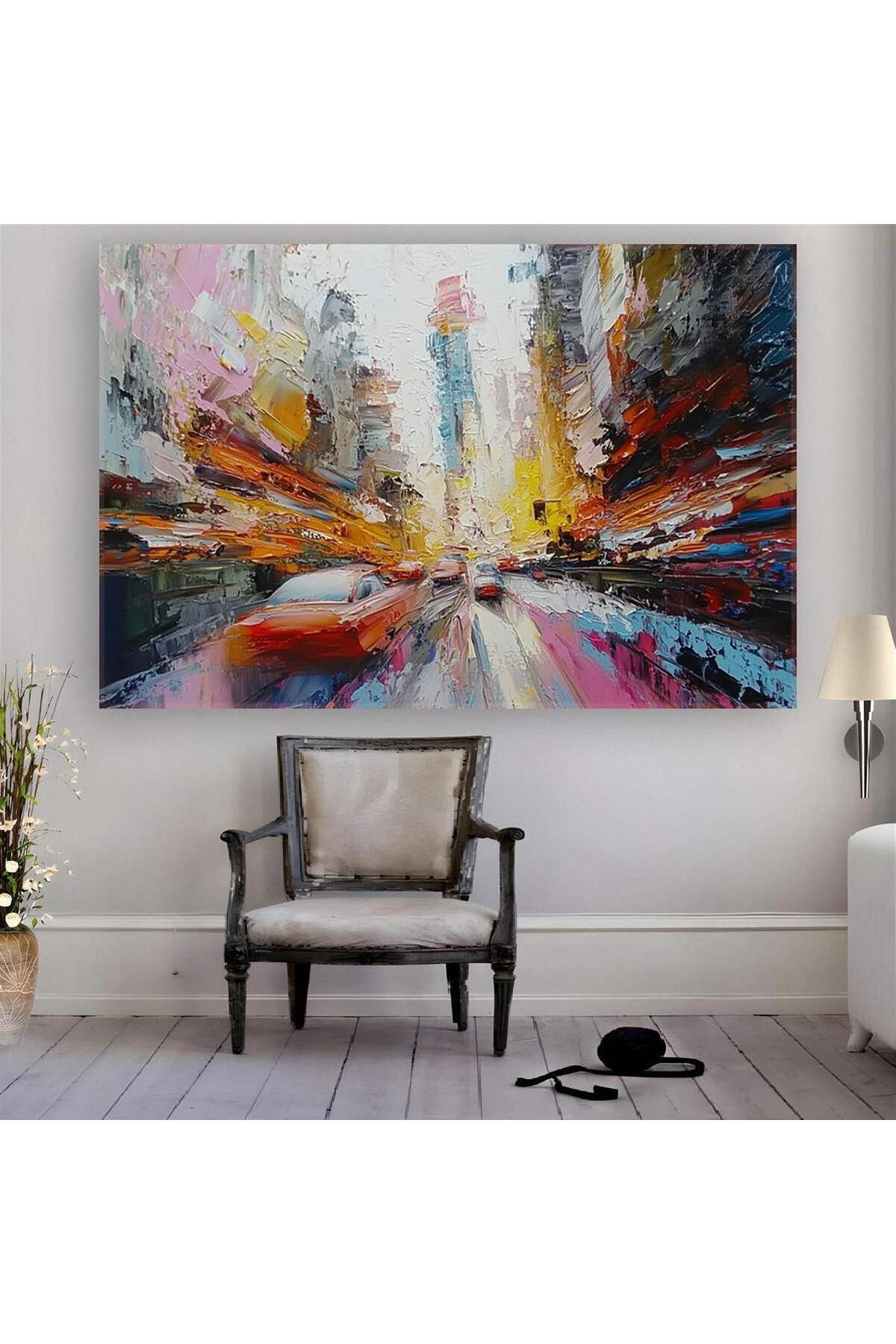Ritmo Canvas Yağlı Boya Şehir ve Trafik Kanvas Tablo
