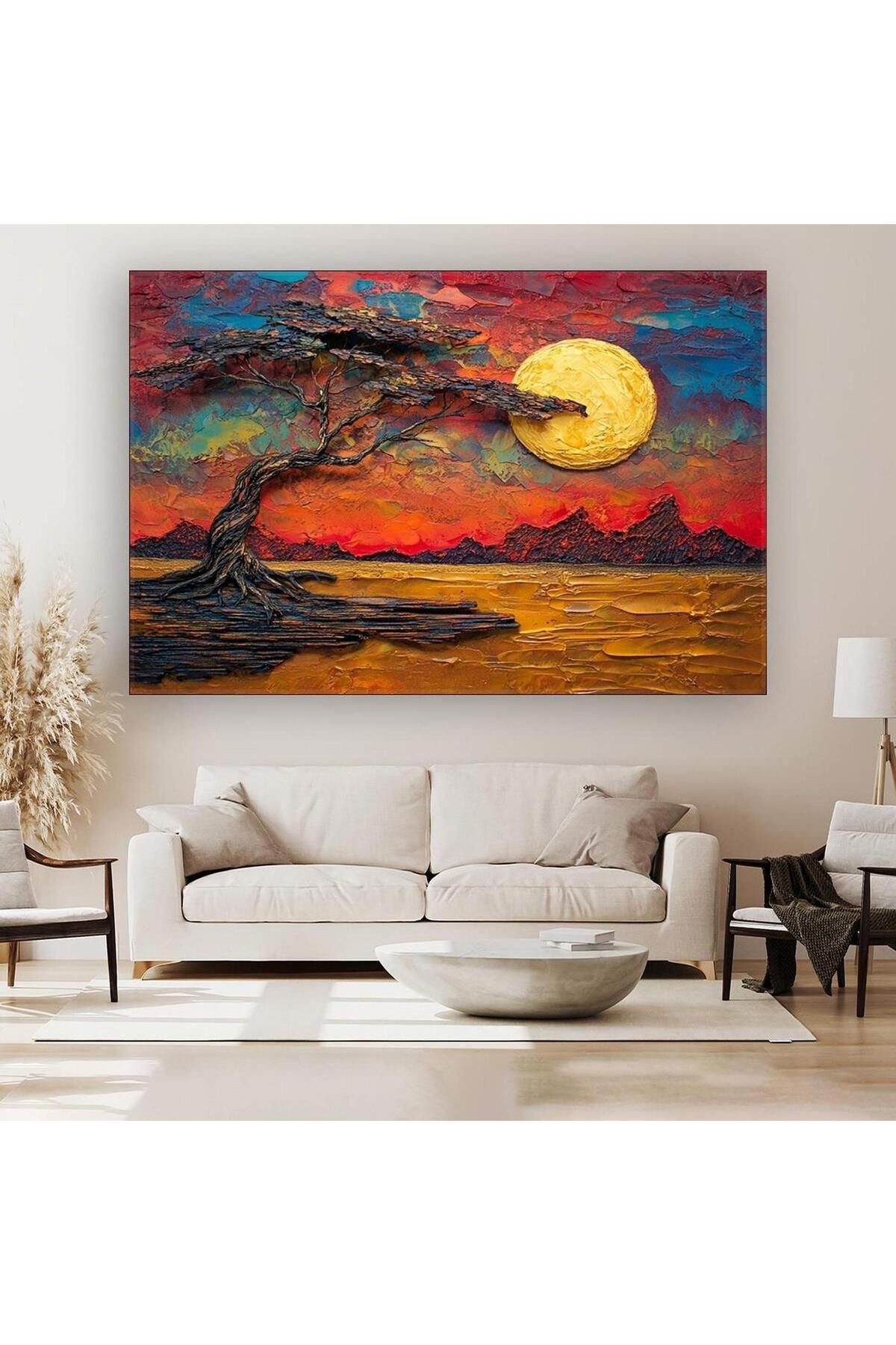 Ritmo Canvas Uzak Deniz Kenarında Gün Batımları Kanvas Tablo