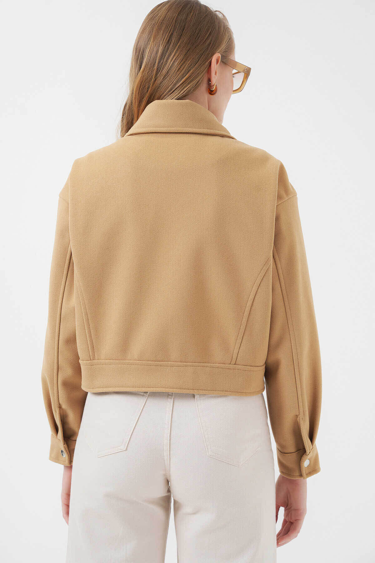 Bigdart-Stamped Light Brown Women's Jacket 0717 4