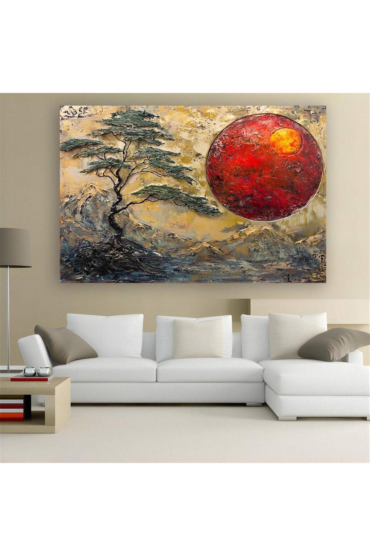 Ritmo Canvas Kızıl Güneş Orman Kanvas Tablo