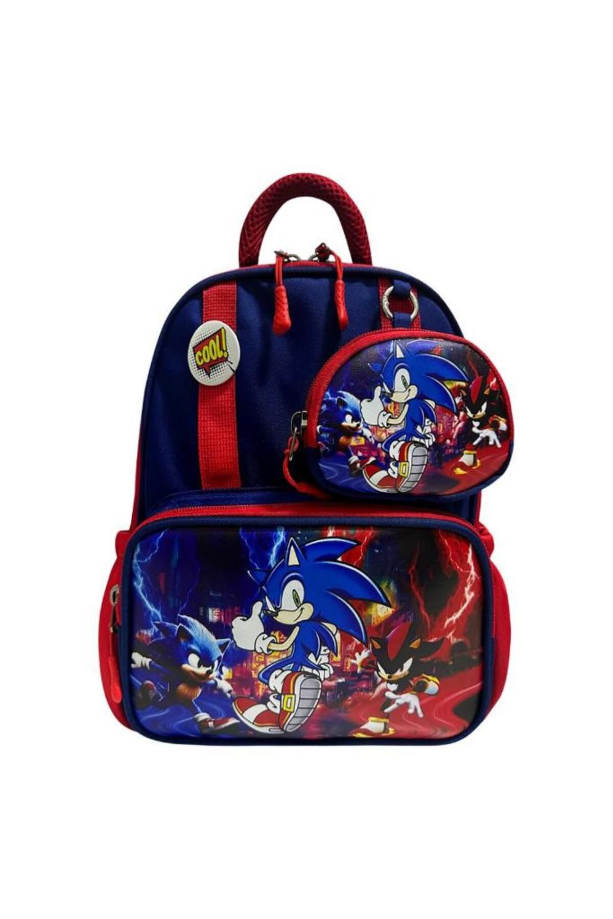 Baginn Anaokulu Sırt Çantası Sonic Erkek Çocuk Kreş Çantası 33*25 Cm Ortopedik Sırt Su İtici Kumaş