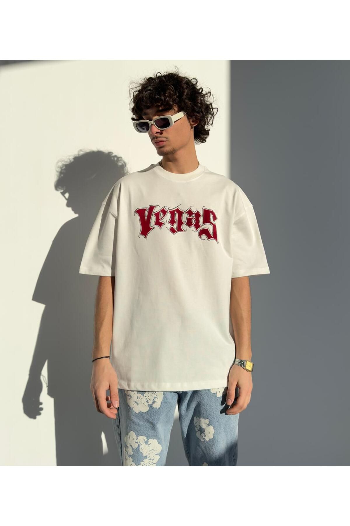 zaee Vegas Taşlı Oversize Tişört
