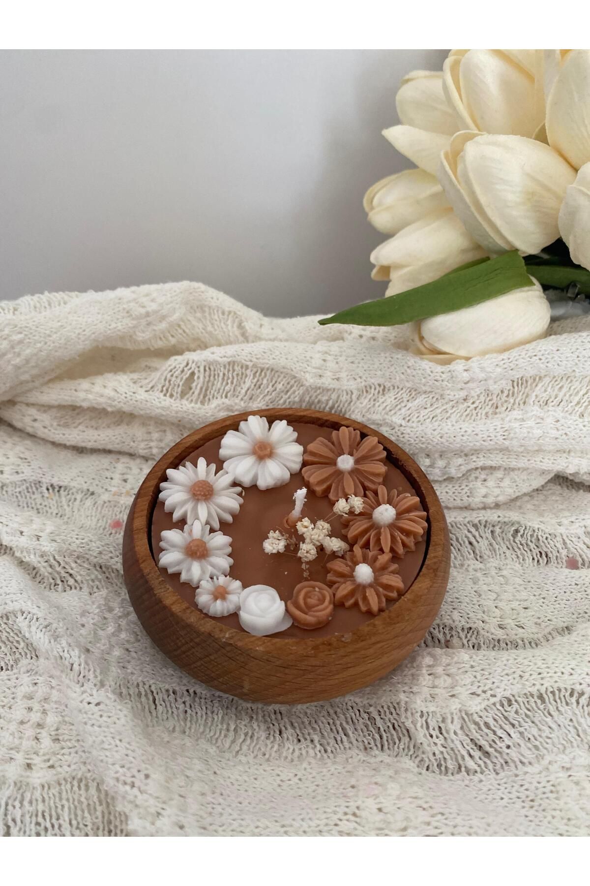 SOFT PAPATYA MUM %100 doğal mimoza kokulu soya mumu