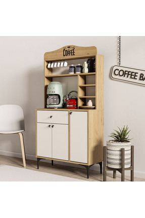 Mezza 5224 SIESTA 90CM KAHVE KÖŞESİ ÇOK AMAÇLI DOLAP 3 KAPAKLI 1 ÇEKMECELİ Kİ...