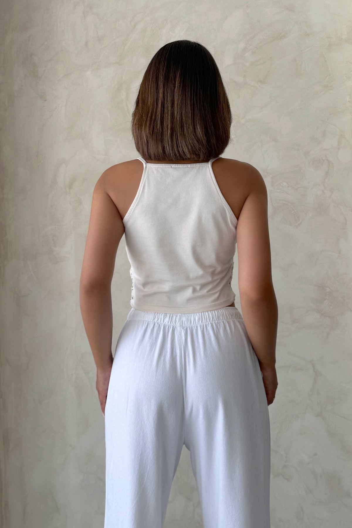 Trendyolmilla  Bej Kroşe Detaylı Crop Dokuma Bluz TWOSS25BZ00579 - Görsel 6