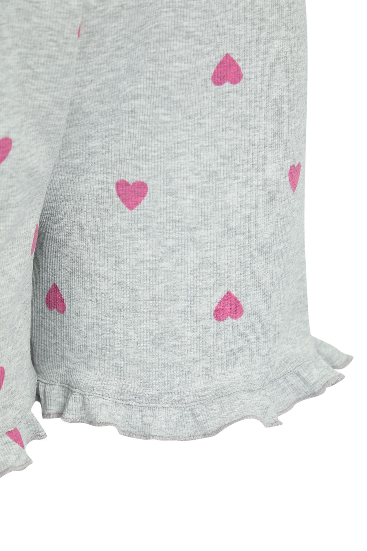Trendyol Curve-Grau-lila Herz gemusterte Rüschen 2er-Pack Camisole gestrickte Pyjamahose TBBSS25IA00007 8
