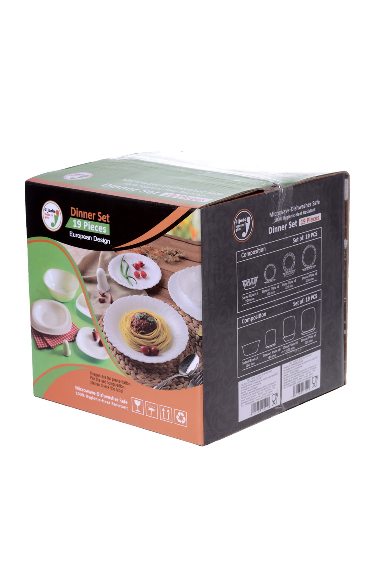 Eljado SADA 19 KUSŮ PATRAT 6 FARFURII INTINSE 26CM 6 FARFURII ADANCI 22CM 6 FARFURII DESERT 19CM, BOL 26CM