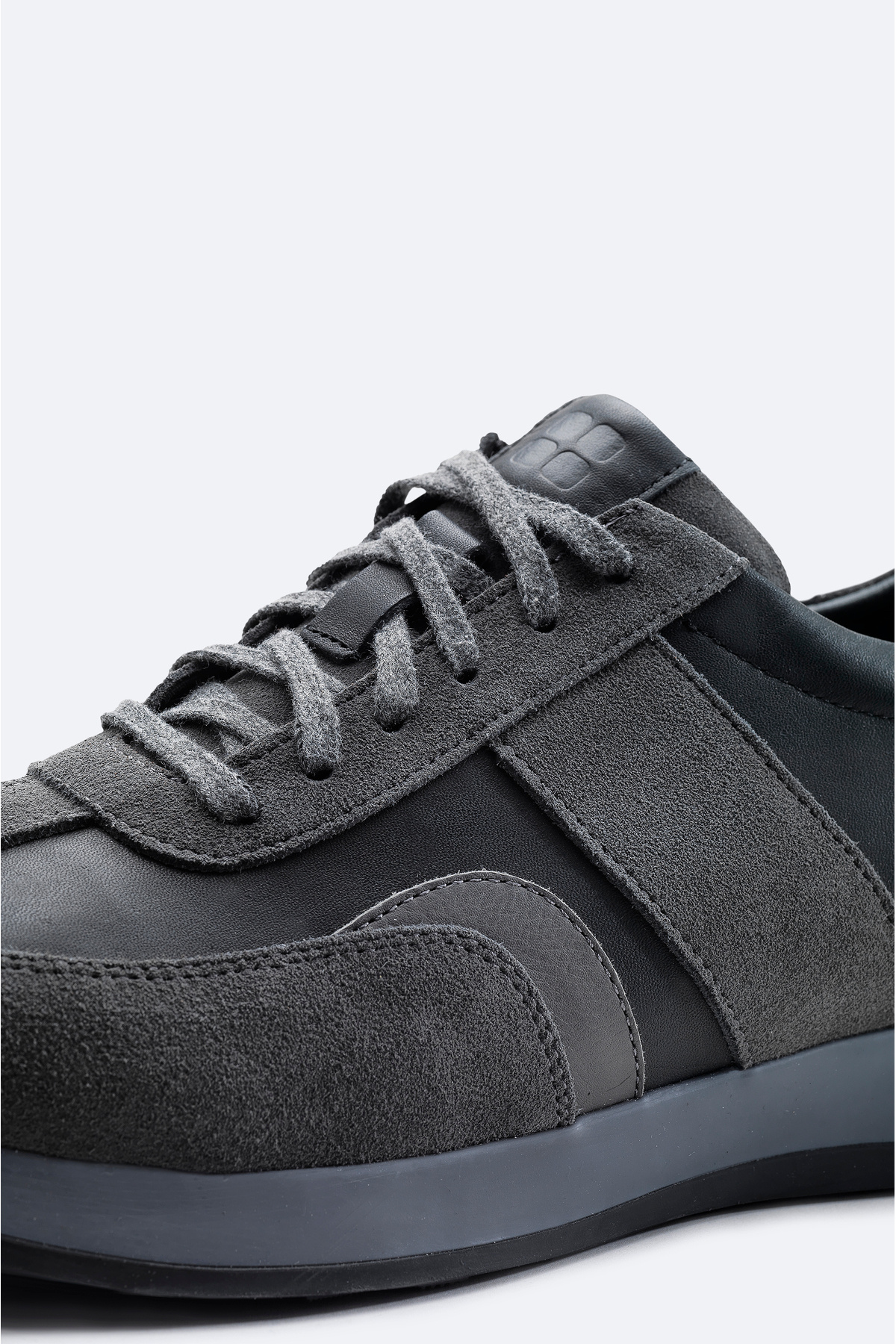 Avva-Ανδρικό Σκούρο Γκρι 100% Δερμάτινο Sneaker με εύκαμπτη σόλα A31y8007 3