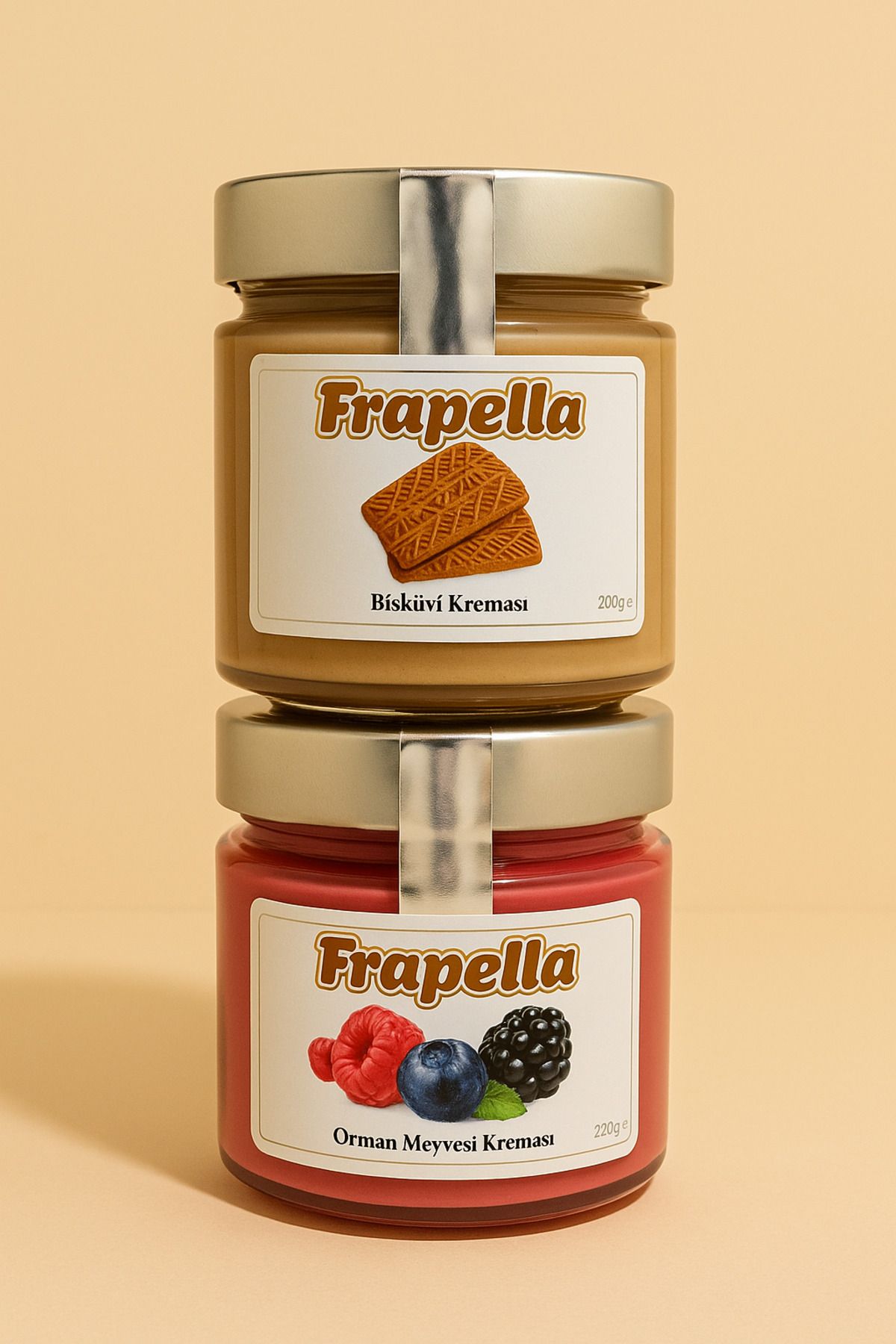Frapella Bisküvi Kreması ve Orman Meyvesi Kreması 2 Adet 220 Gr.