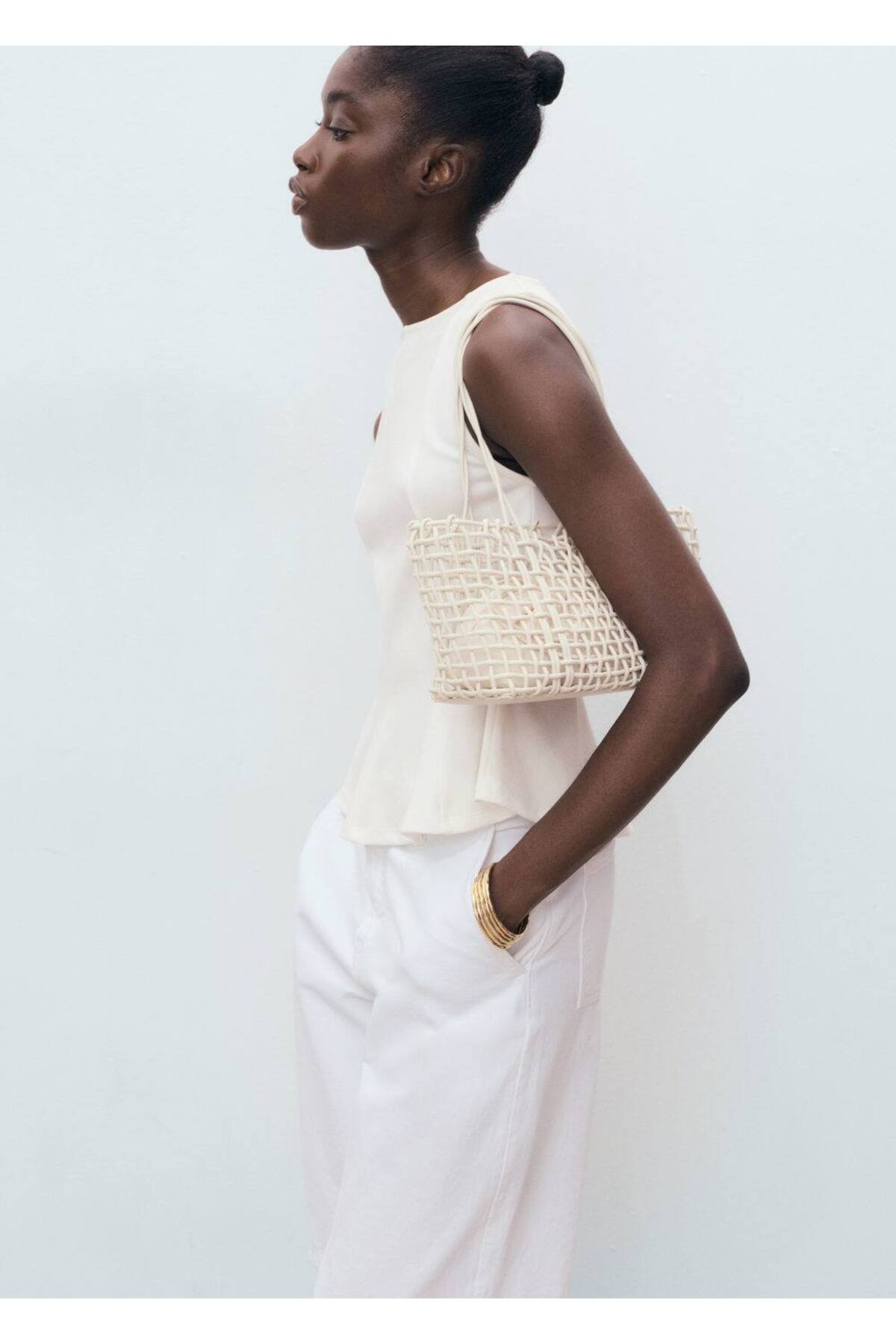 Dikiş detaylı peplum bluz