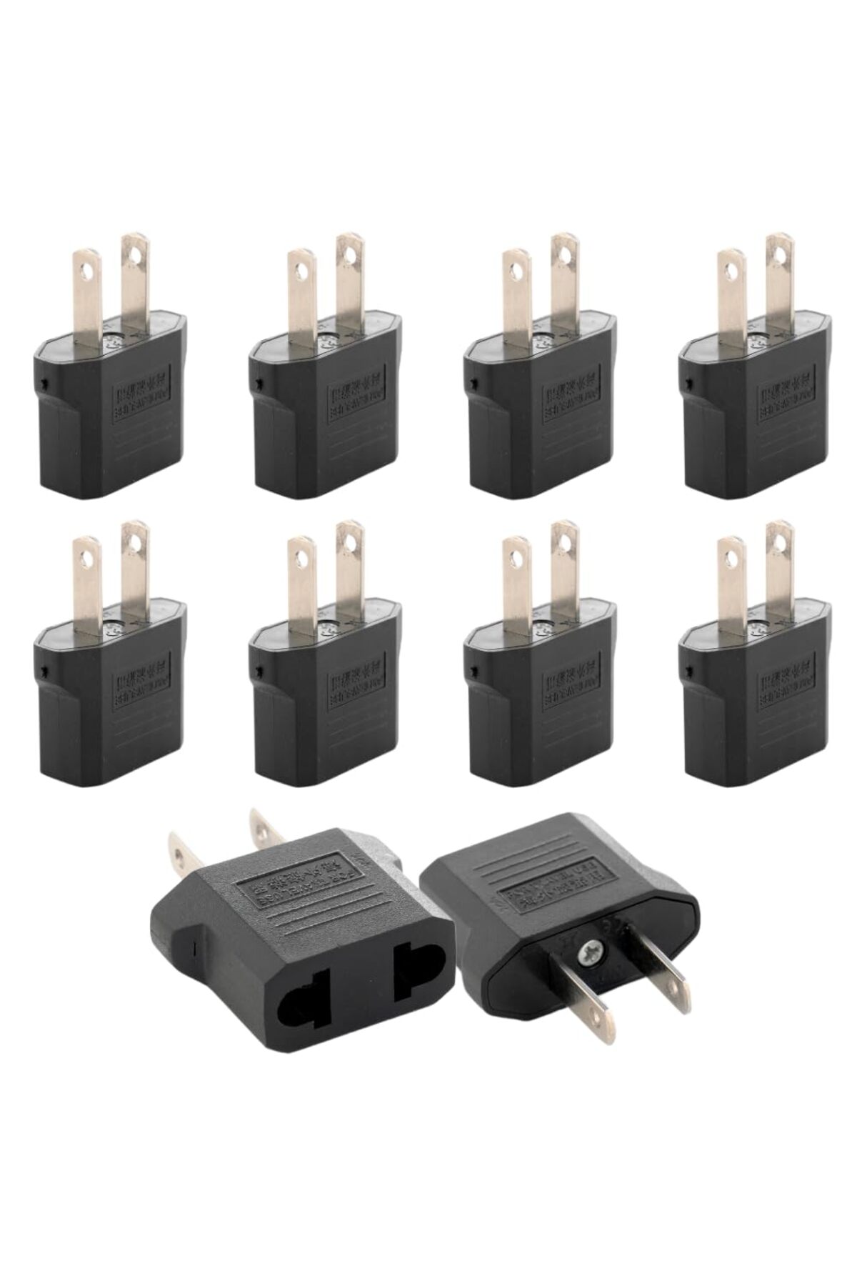 10 Adet Avrupa Amerikan Priz Dönüştürücü Türk Amerikan Fiş Adaptörü Fiş Çevirici 2 Pinli Uç Abd Plug