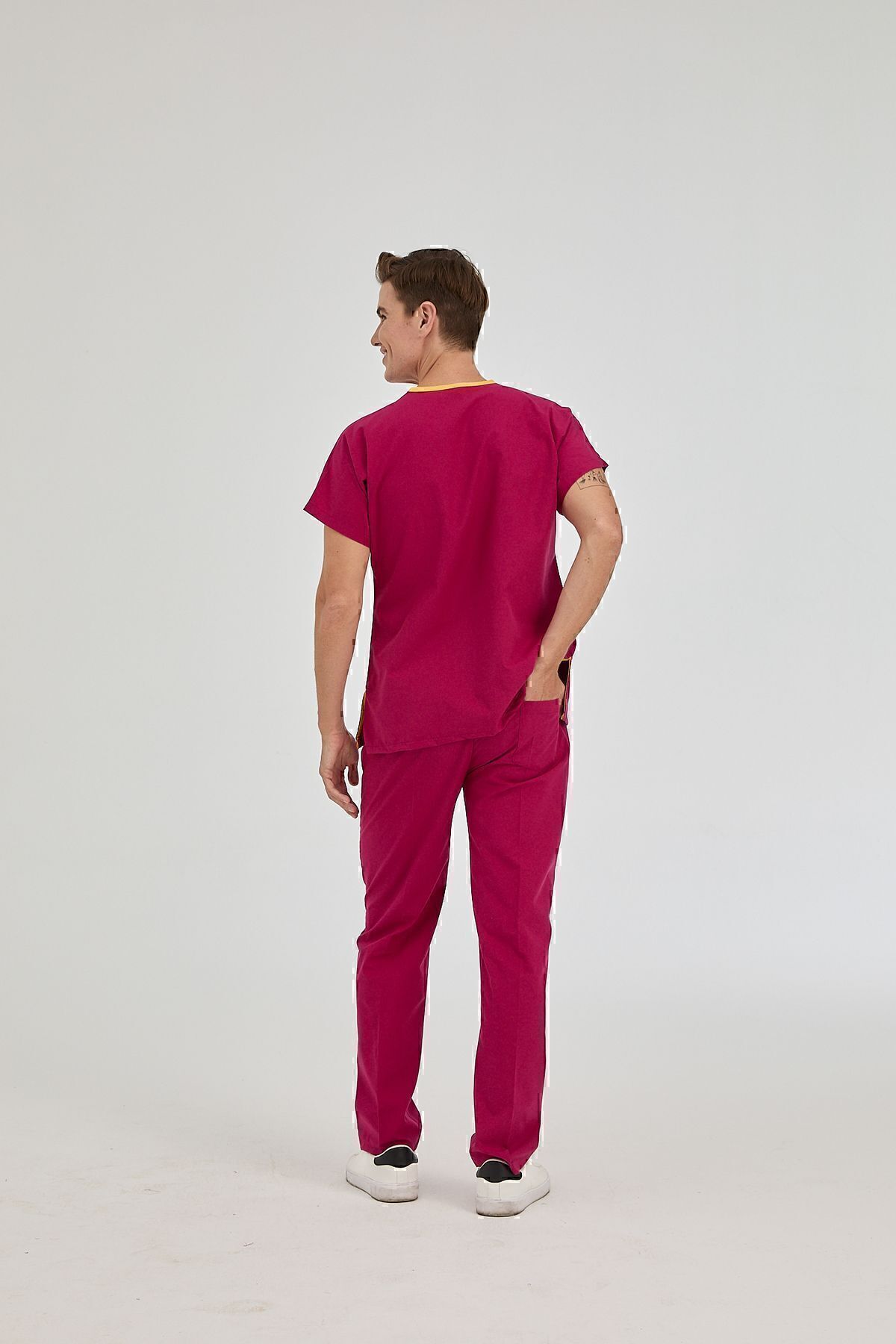 ÇİZGİ MEDİKAL-Dr Greys Terikoton Cherry Doctor Asistentă Tricou Tricou medical Costum chirurgical țesătură subțire (SUB-TOP) 6