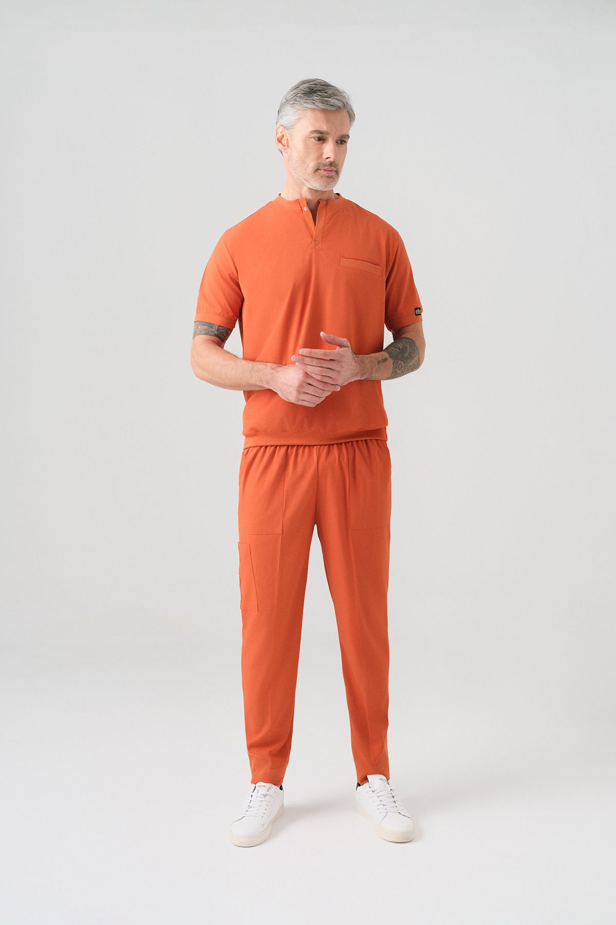 ÇİZGİ MEDİKAL-Kiret Star Best Lycra Suit Set de sus și de jos din țesătură Lycra bidirecțională cu detaliu de nervuri 2