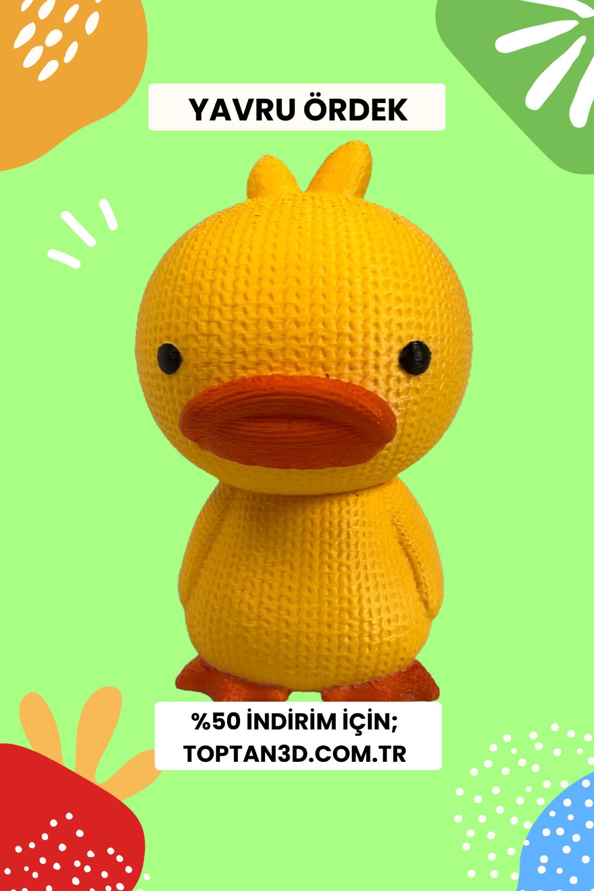 Toptan3D Yavru Ördek – 3D Örgü Tasarımlı Oyuncak