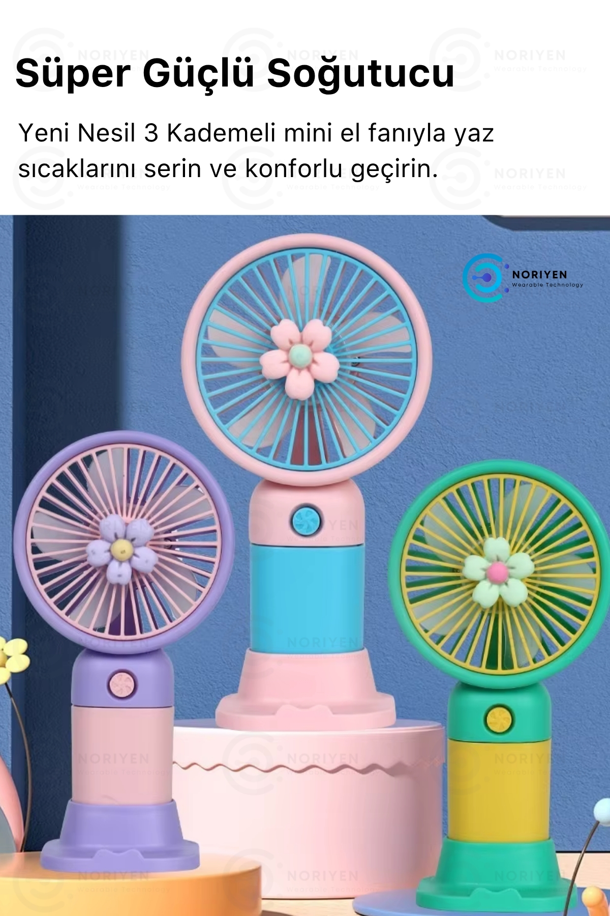 Yeni Nesil Telefon Stantlı Masaüstü ve El İçin Şarjlı Soğutucu Taşınabilir Mini El Fanı Vantilatör