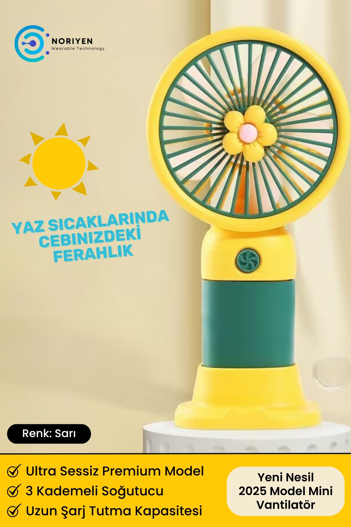 Yeni Nesil Telefon Stantlı Masaüstü ve El İçin Şarjlı Soğutucu Taşınabilir Mini El Fanı Vantilatör