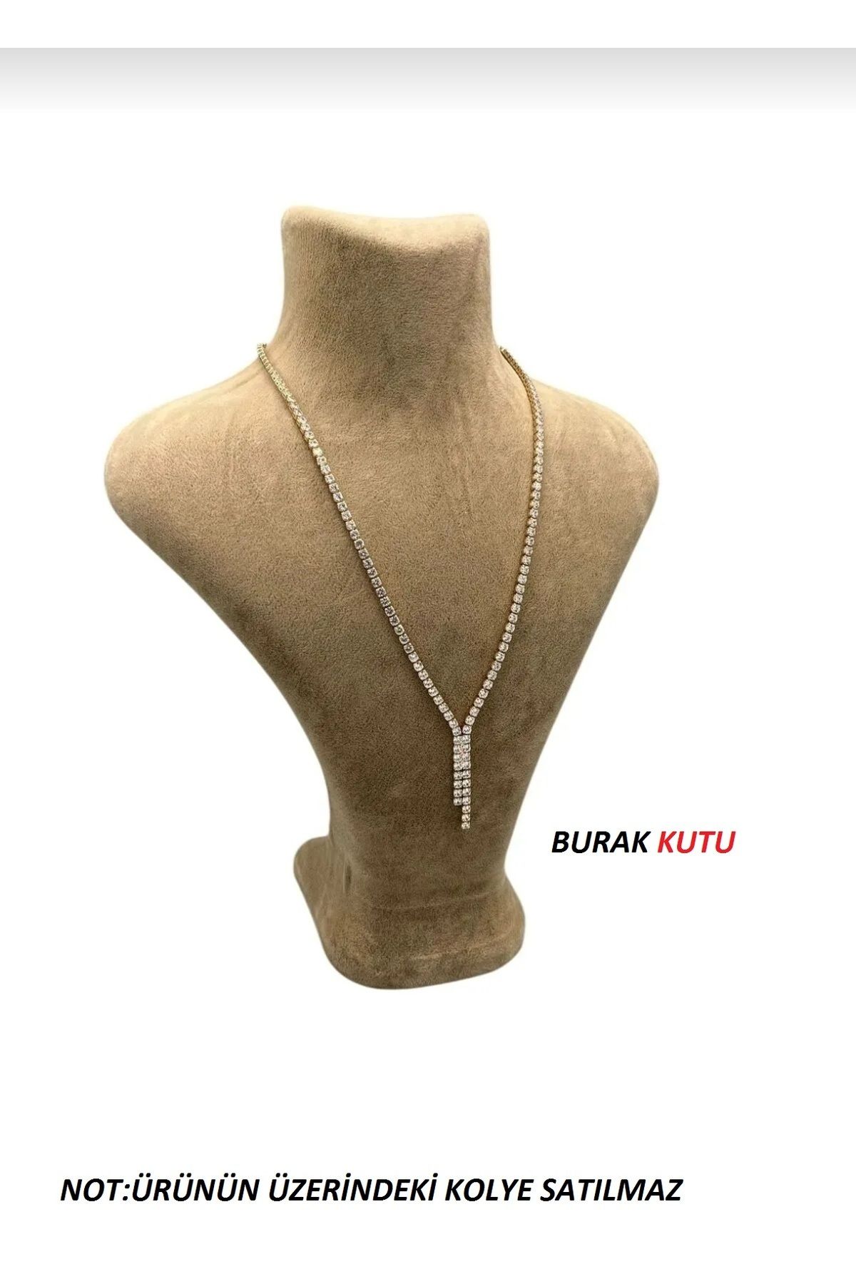 BURAKKUTU Süet Kahve renki Takı Mankeni (yükseklik:23cm en:18cm) dir