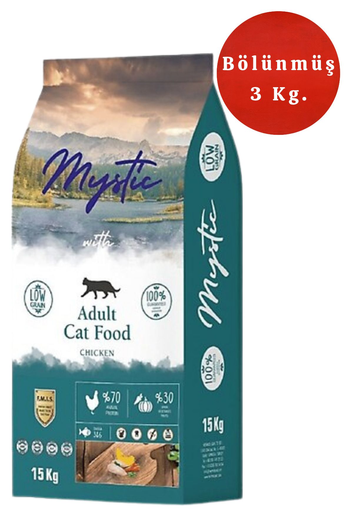 Mystic Tavuklu Yetişkin Kedi Maması 3 Kg. Paket Tüy Sağlığı, Sindirim ve Bağışıklık Desteği