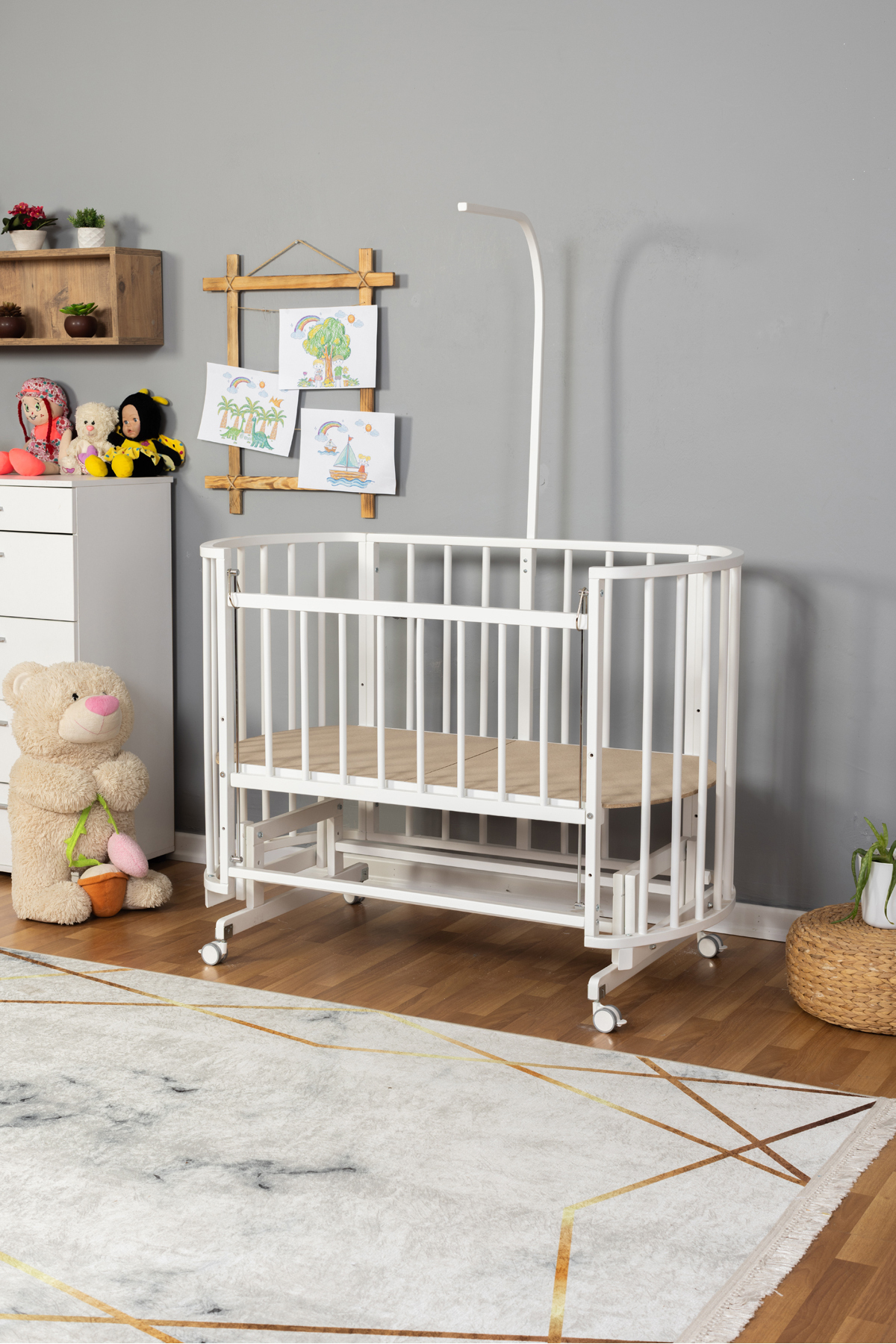 Bamgidoo Doğal Ahşap Anne Yanı Portatif Yeni Doğan Bebek Beşik Bebek Beşik Fiyatları fotoğrafı 4 (önizleme)