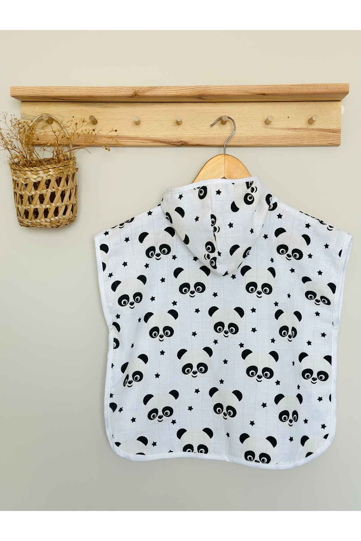 JUNİPERUS Organik %100 Pamuk Müslin Kapşonlu Plaj Çocuk Bebek Panço Bornoz Banyo Havlu 9 Yaşa Kadar fotoğrafı 4 (önizleme)