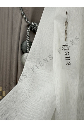 FİENS LÜKS BELUA BAMBU YOĞUN DOKULU 1/3 Sık Pileli Tül Perde Ağır Gramajlı Üt...