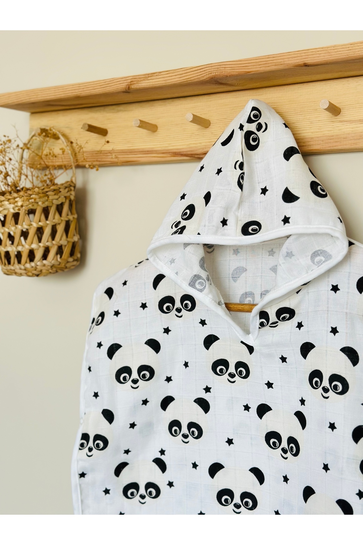 JUNİPERUS Organik %100 Pamuk Müslin Kapşonlu Plaj Çocuk Bebek Panço Bornoz Banyo Havlu 9 Yaşa Kadar fotoğrafı 3 (önizleme)