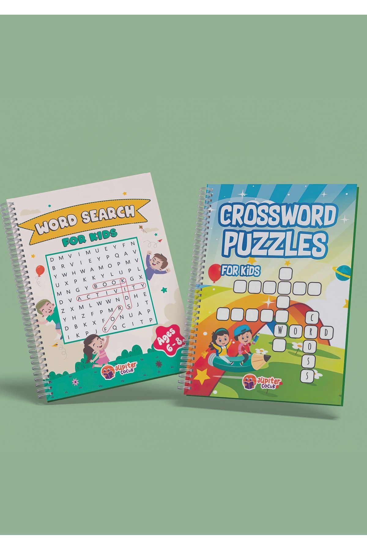 Jüpiter Çocuk Yayınları Smart Puzzle Duo – Çocuklar İçin Wordsearch ve Crossword Seti | Toplam 244 Sayfa
