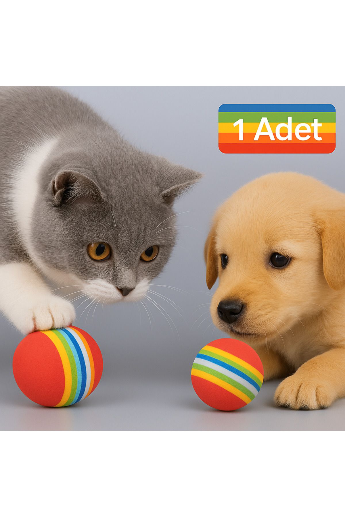 Boldy Kedi Oyun Topu - Köpek Oyun Topu Sünger - Kedi Köpek Oyun Topu - Pet Diş Kaşıma Oyun Topu 1 Adet