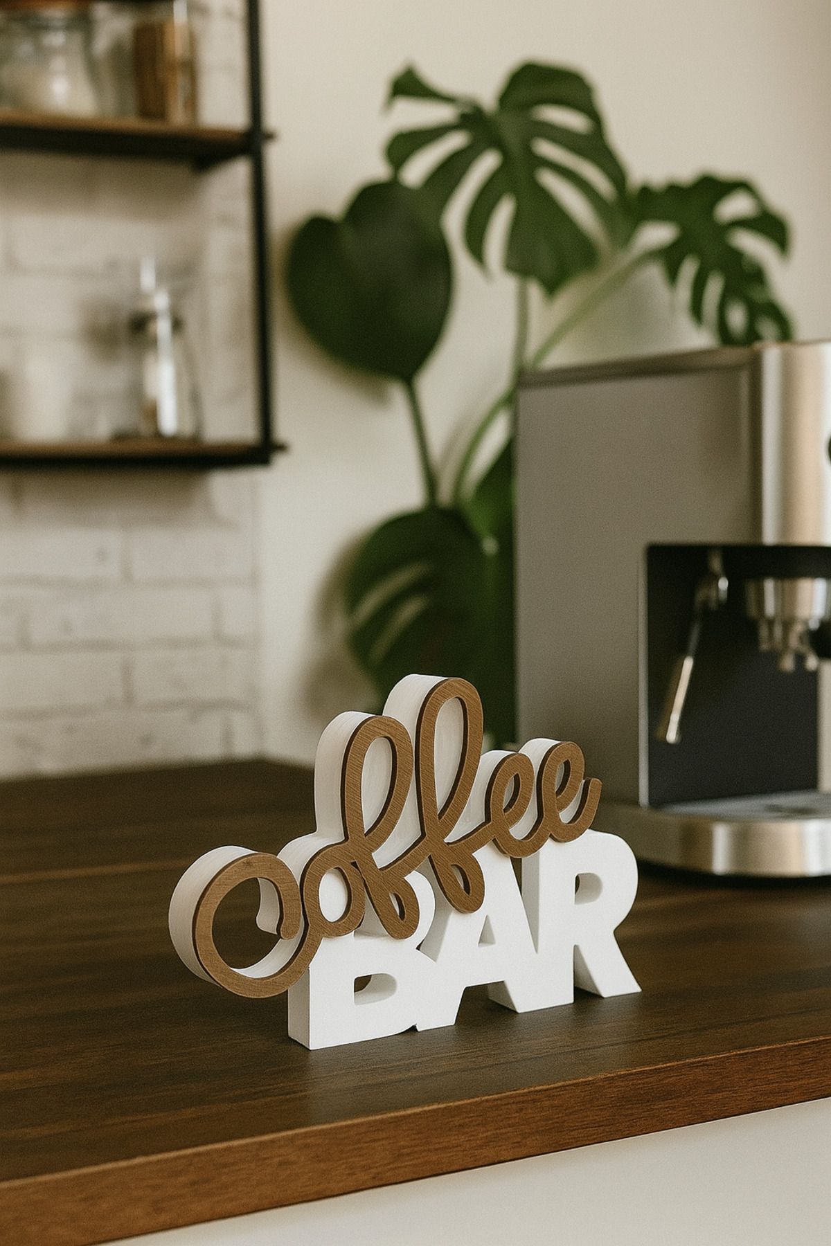 GSK Kahve Köşesi Coffee Bar Yazılı Dekoratif Masaüstü Biblo